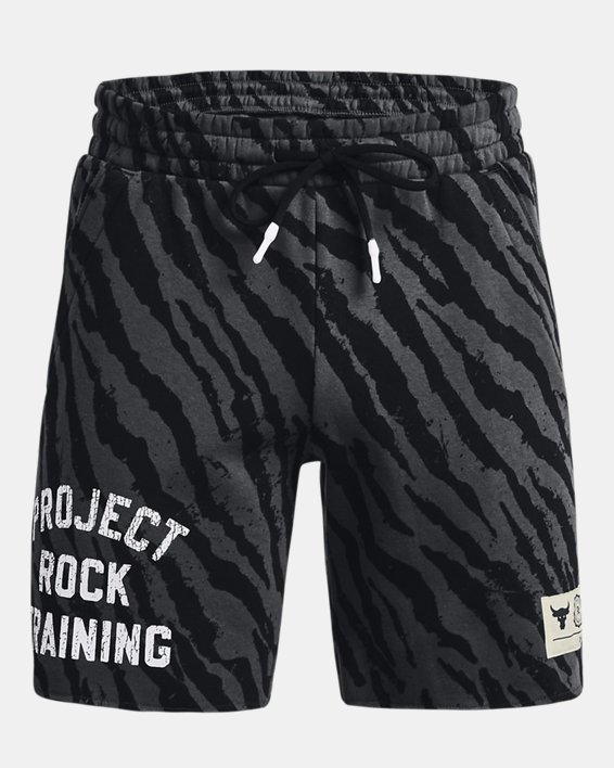 Men's Project Rock Rival Fleece Printed Shorts, Black, pdpMainDesktop image number 4